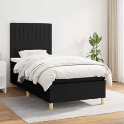 vidaXL Sommier à lattes Noir 90x200 cm Tissu