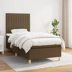 vidaXL Sommier à lattes Tissu Marron foncé