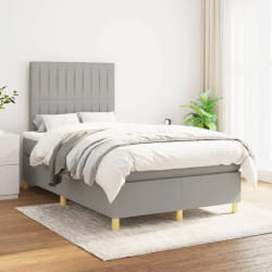 vidaXL Sommier à lattes avec matelas 120x200 cm Gris clair