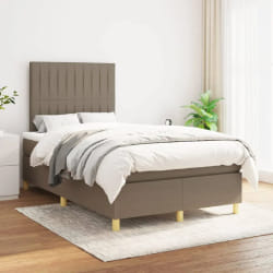 VIDAXL Sommier et Matelas Taupe 120x200 cm
