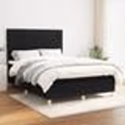 vidaXL Sommier à lattes de lit avec matelas Noir 140x190 cm Tissu - 140 x 190 cm