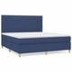 vidaXL Sommier à lattes de lit avec matelas Bleu 160x200 cm Tissu - 160 x 200 cm
