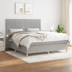 VIDAXL Sommier à Lattes avec Matelas 180x200 cm Gris clair