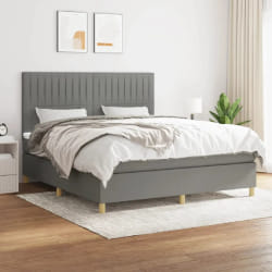 VIDAXL Lit à Sommier Gris Foncé 180x200cm