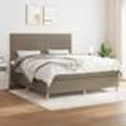 vidaXL Sommier à lattes de lit avec matelas Taupe 180x200 cm Tissu - 180 x 200 cm