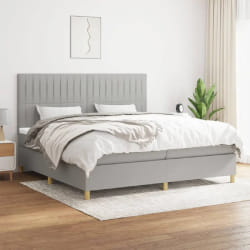 vidaXL Sommier avec matelas - Gris clair 200x200 cm