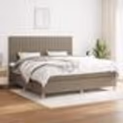 vidaXL Sommier à lattes de lit avec matelas Taupe 200x200 cm Tissu - 200 x 200 cm
