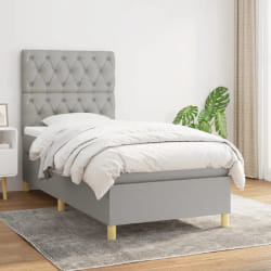 vidaXL Sommier à lattes avec matelas - Gris clair 80x200 cm