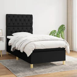 vidaXL Sommier à lattes noir 80x200 cm tissu