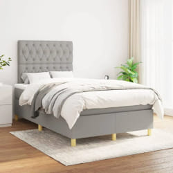 vidaXL Sommier à lattes avec matelas - Gris clair 120x200 cm