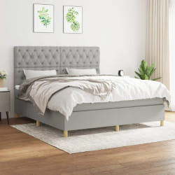 VIDAXL Sommier à lattes avec matelas - Gris clair 160x200 cm