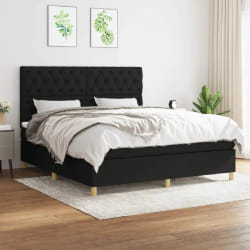 vidaXL Sommier à lattes de lit avec matelas 160x200 cm - Noir