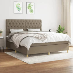 vidaXL Sommier à lattes avec matelas 160x200 cm - Taupe