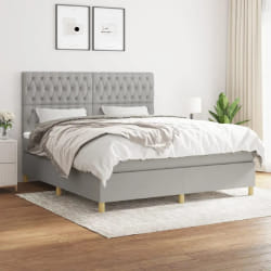 VIDAXL Sommier à lattes avec matelas - Gris clair