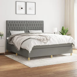 vidaXL Sommier à lattes avec matelas - Gris foncé 180x200 cm