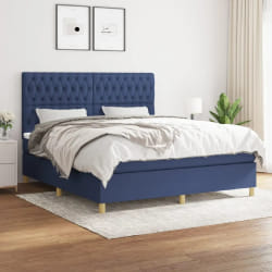 vidaXL Sommier avec matelas 180x200 cm - Bleu