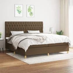 vidaXL Sommier à lattes avec matelas 200x200 cm - Marron foncé