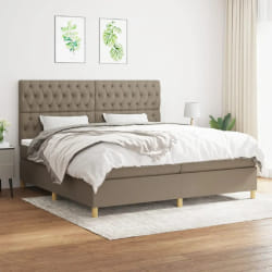 vidaXL Sommier à lattes et matelas 200x200 cm - Taupe