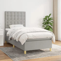 vidaXL Sommier & Matelas Gris Clair