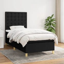 VIDAXL Sommier à lattes avec matelas - Noir 80x200 cm