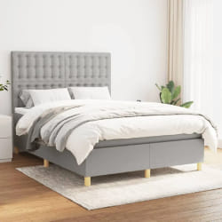 vidaXL Sommier et matelas gris clair