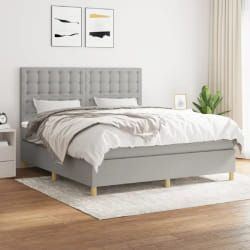 VIDAXL vidaXL Sommier à lattes avec matelas - Gris clair
