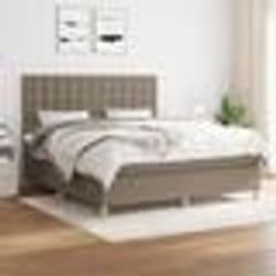 vidaXL Sommier à lattes de lit avec matelas Taupe 160x200 cm Tissu - 160 x 200 cm