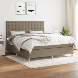 vidaXL Sommier à lattes avec matelas - Taupe - 180x200 cm