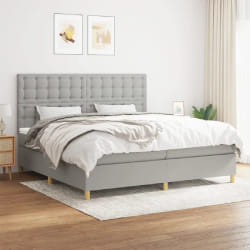 vidaXL Sommier avec Matelas - Gris Clair 200x200 cm