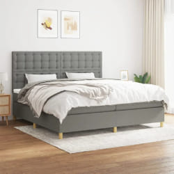 VidaXL Sommier à lattes 200x200 cm avec matelas - Gris foncé