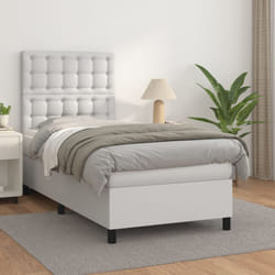Vidaxl - Sommier À Lattes De Lit Avec Matelas Blanc 80x200 Cm Similicuir