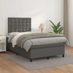 VidaXL Sommier à lattes avec matelas 120x200 cm - Gris