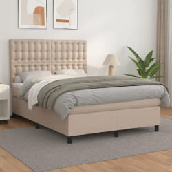 vidaXL Sommier avec matelas - Cappuccino 140x190 cm
