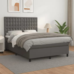 vidaXL Sommier à lattes avec matelas 140x200 cm - Gris
