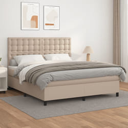 vidaXL Sommier à lattes de lit avec matelas Cappuccino 160x200 cm - 160 x 200 cm