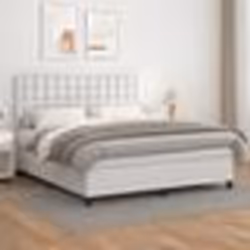 vidaXL Sommier à lattes de lit avec matelas Blanc 180x200cm Similicuir - 180 x 200 cm