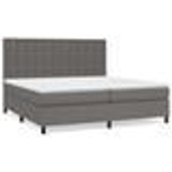 vidaXL Sommier à lattes de lit avec matelas Gris 200x200 cm Similicuir - 200 x 200 cm