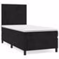 vidaXL Sommier à lattes de lit avec matelas Noir 100x200 cm Velours - 100 x 200 cm