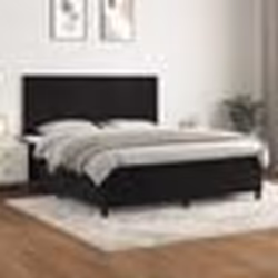 vidaXL Sommier à lattes de lit avec matelas Noir 180x200 cm Velours - 180 x 200 cm