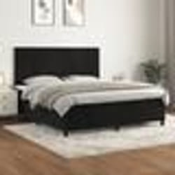 vidaXL Sommier à lattes de lit avec matelas Noir 180x200 cm Velours - 180 x 200 cm