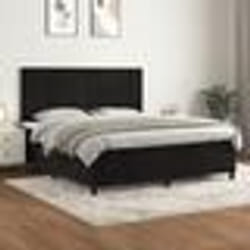 vidaXL Sommier à lattes de lit avec matelas Noir 180x200 cm Velours - 180 x 200 cm