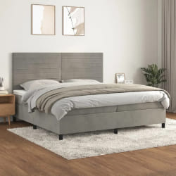 VidaXL Sommier avec matelas - 200x200 cm - Gris clair