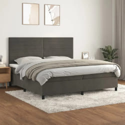 VIDAXL 200x200 cm Velours - Gris foncé