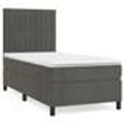vidaXL Sommier à lattes de lit et matelas Gris foncé 90x190 cm Velours - 90 x 190 cm