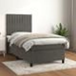 vidaXL Sommier à lattes de lit et matelas Gris foncé 90x200 cm Velours - 90 x 200 cm