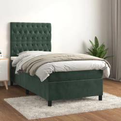 vidaXL Sommier à lattes et matelas 80x200 cm - Vert foncé