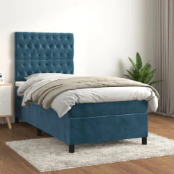 VIDAXL Sommier à lattes avec matelas 80x200 cm - Bleu foncé