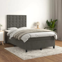 vidaXL Sommier à lattes avec matelas gris foncé 120x200 cm