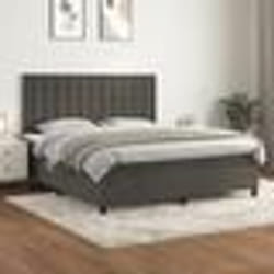 vidaXL Sommier à lattes de lit et matelas Gris foncé 180x200cm Velours - 180 x 200 cm