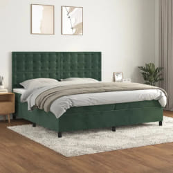 vidaXL Sommier à lattes de lit et matelas Vert foncé 200x200cm Velours - 200 x 200 cm